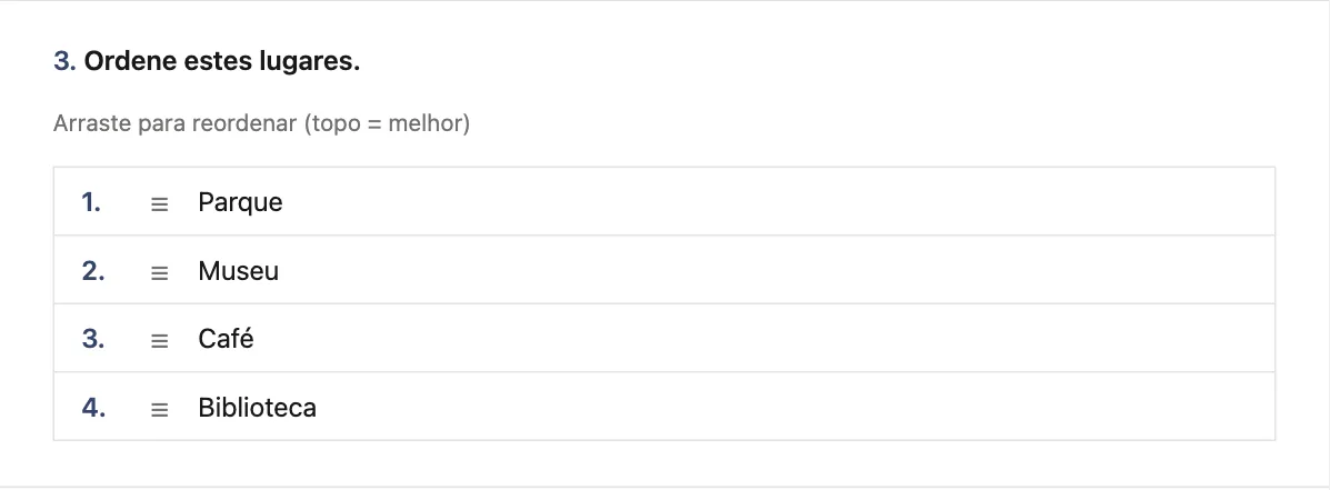 Pergunta de ranking
